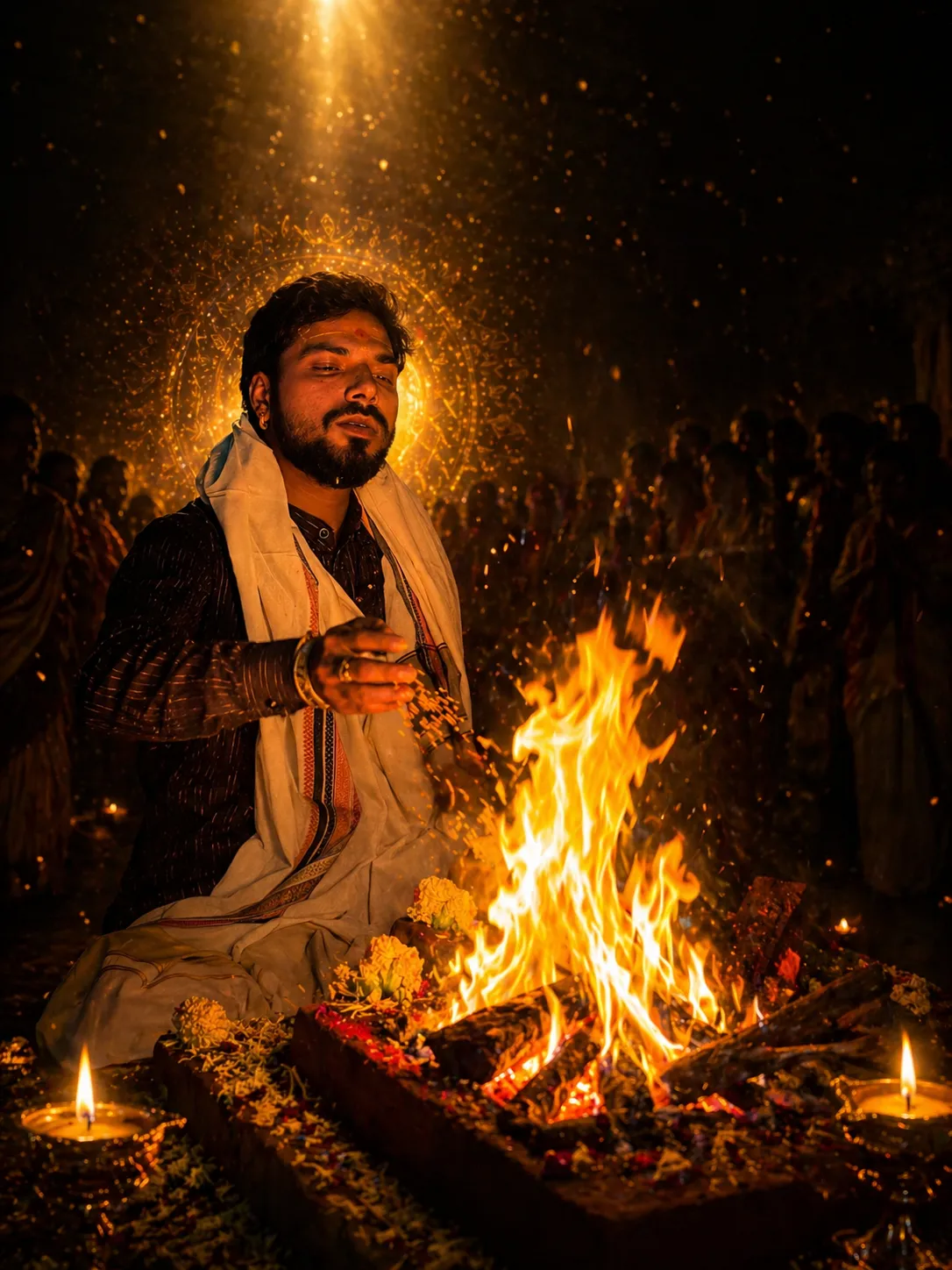 Acharya Ji Performing Havan